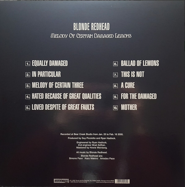 Melody Of Certain Damaged Lemons - Blonde Redhead