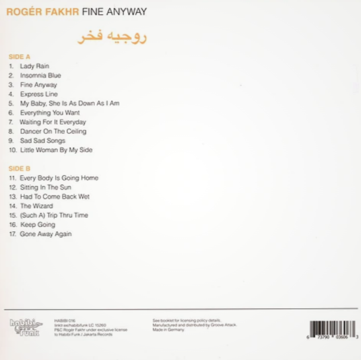 Habibi Funk Serisi - Fine Anyway - Roger Fakhr