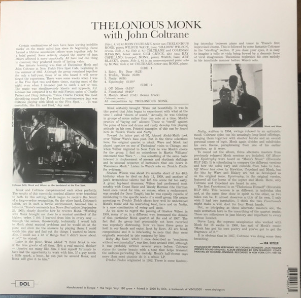 Thelonious Monk with John Coltrane - Thelonious Monk (Limited Blue Edition)