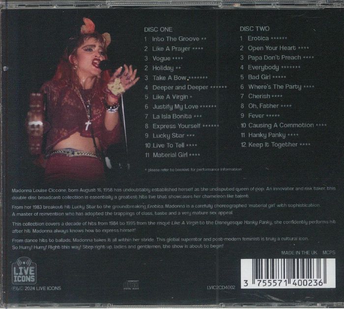 Greatest Hits Broadcast Collection: Live 1984-1995 - Madonna (CD)