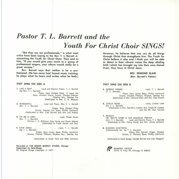 Like a Ship (Without a Sail) (Reissue) (Renkli Plak) - Pastor Tl Barrett / the Youth for Christ Choir Sings