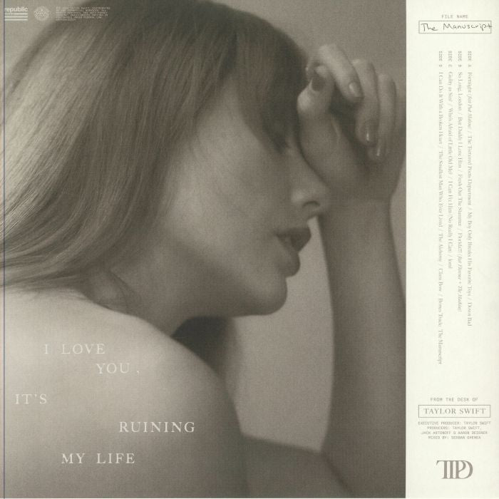 The Tortured Poets Department Standard Ghosted White / Ivory Vinyl Edition + Bonus-Track The Manuscript (Renkli Plak) (Booklet Hediyeli) - Taylor Swift