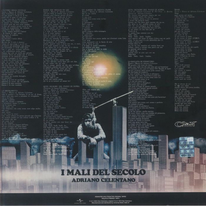 I Mali Del Secolo (Remastered) (Limited Eco Vinyl) - Adriano Celentano