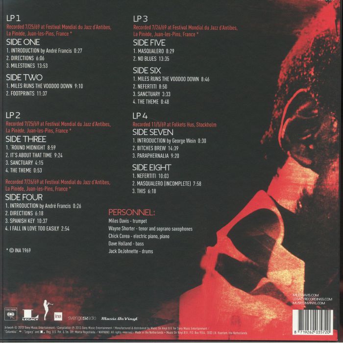 Live in Europe 1969: the Bootleg Series Vol 2 (Box Set) (4xLP) - Miles Davis Quintet