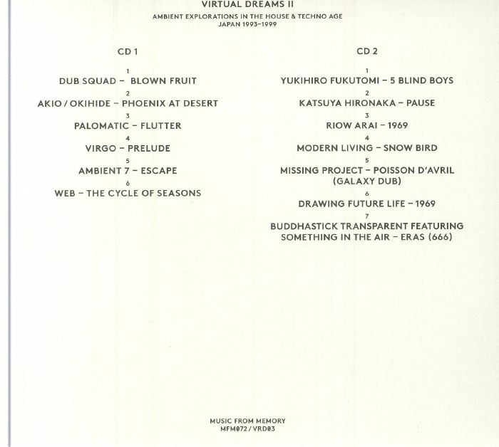 Virtual Dreams II: Ambient Explorations in the House & Techno Age Japan 1993-1999 - Various (CD)
