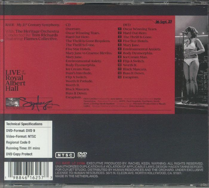 My 21st Century Symphony: Live at the Royal Albert Hall - Raye (CD)