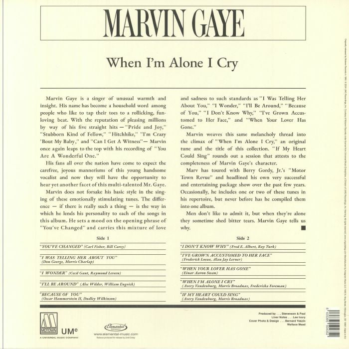 When I'm Alone I Cry (Mono) (Reissue) - Marvin Gaye