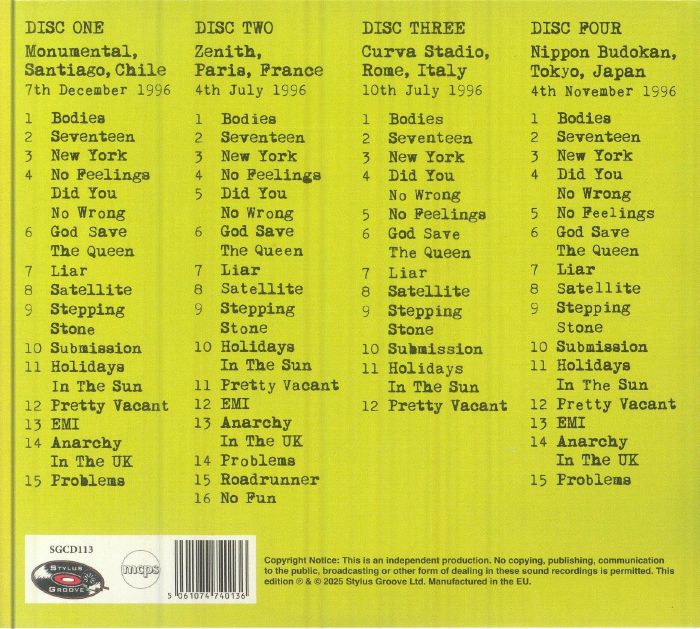 Same Old Bollocks Here's the Sex Pistols - Sex Pistols (4xCD)