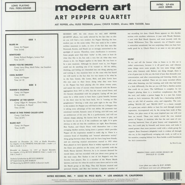 Modern Art (Mono) (Tone Poet Series) - Art Pepper
