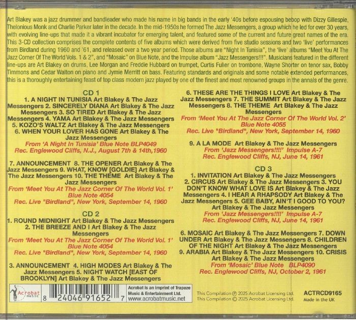 Classic Albums 1960-1962 - Art Blakey & the Jazz Messengers (3xCD)