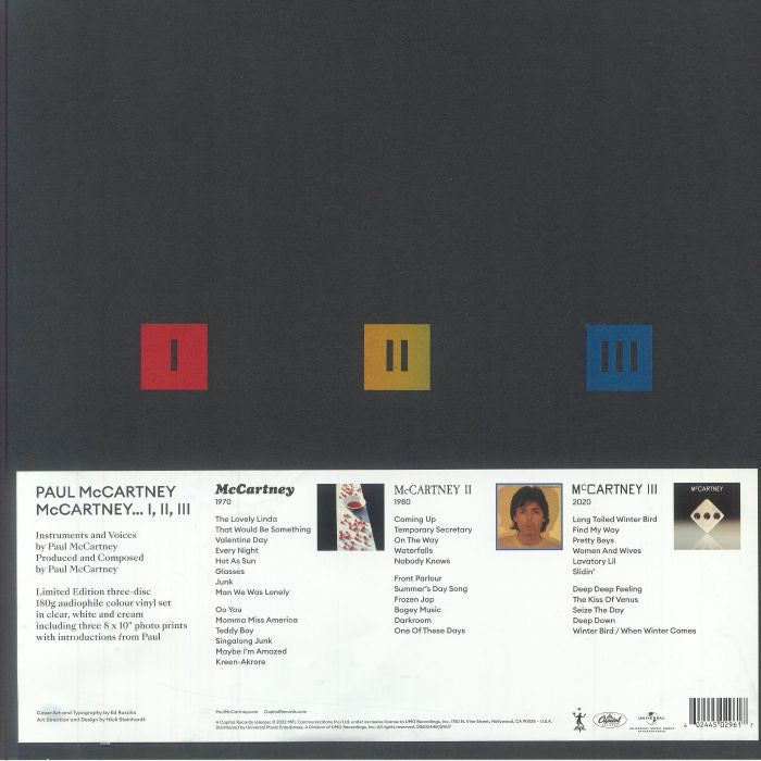Mccartney I & II & III (3xLP) (White & Clear Vinyl) - Paul Mccartney