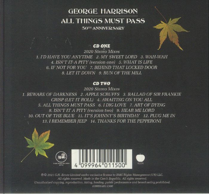 All Things Must Pass (50th Anniversary Edition) - George Harrison (2xCD)