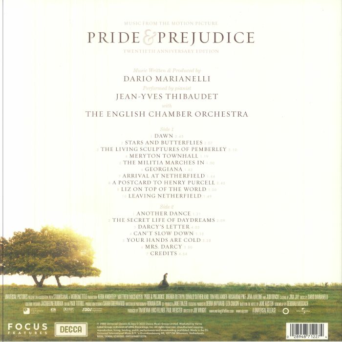 Pride & Prejudice (Soundtrack) (20th Anniversary Deluxe Edition) - Dario Marianelli / Jean Yves Thibaudet
