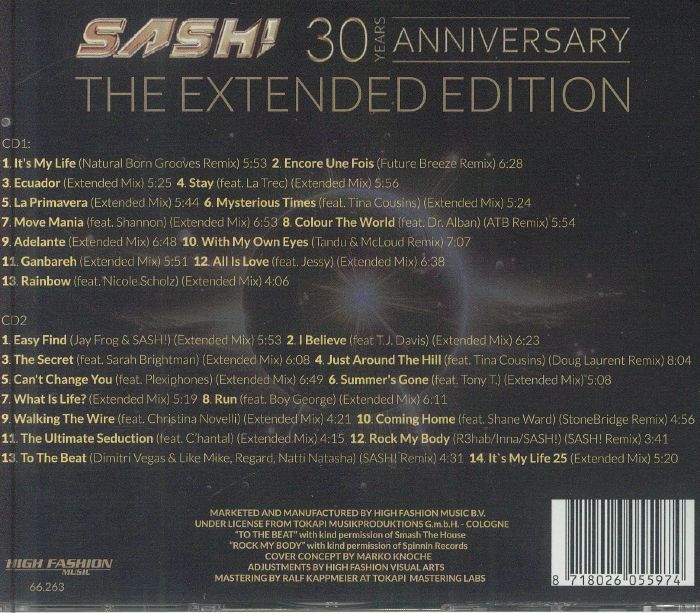 30 Years Anniversary (Extended Edition) - Sash! (2xCD)