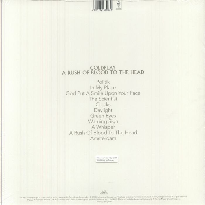 A Rush of Blood to the Head (Clear Eco Vinyl) - Coldplay