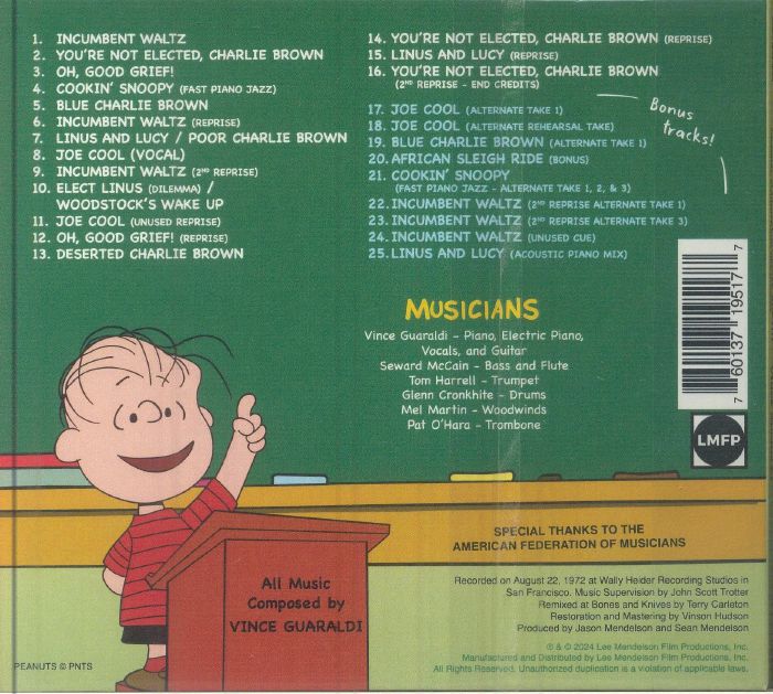 You're Not Elected Charlie Brown (Soundtrack) (Alternate Cover Edition) (Indie Exclusive) - Vince Guaraldi (CD)
