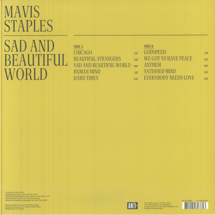 Sad & Beautiful World (Indie Exclusive) - Mavis Staples