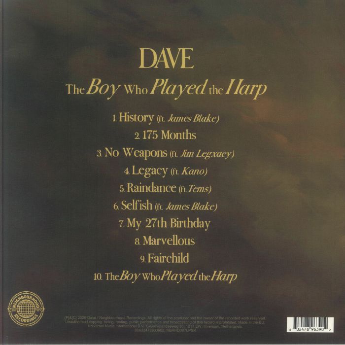 The Boy Who Played the Harp (Translucent Gold Vinyl) - Dave
