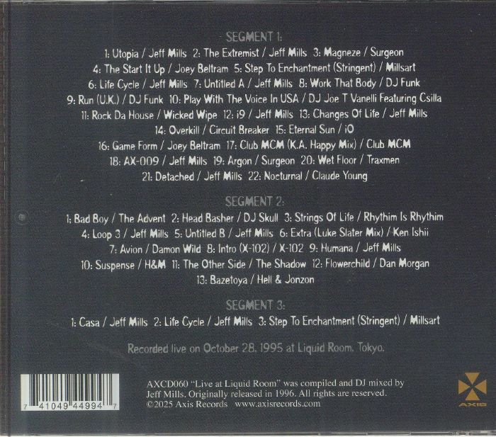 Live at Liquid Room (30th Anniversary Edition) - Jeff Mills / Various (CD)