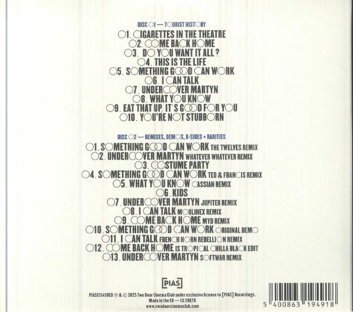 Tourist History (15th Anniversary Deluxe Edition) - Two Door Cinema Club (2xCD)