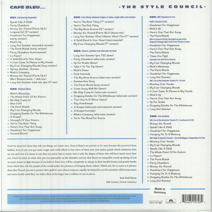 Cafe Bleu (Special Edition) - The Style Council (CD)
