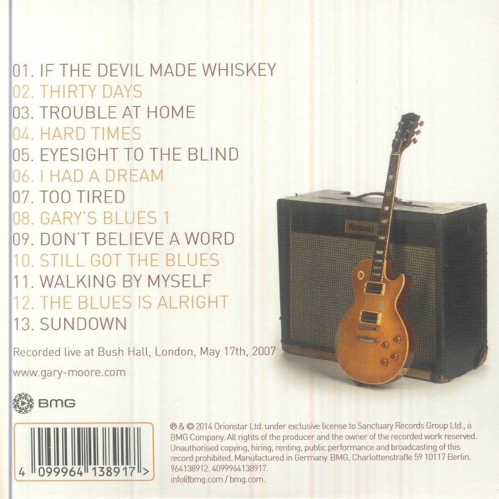 Live at Bush Hall 2007 - Gary Moore (CD)