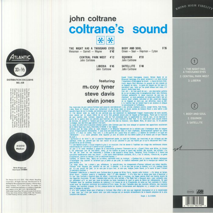 Coltrane's Sound (Mono) (Rhino High Fidelity Edition) (Indie Exclusive) - John Coltrane