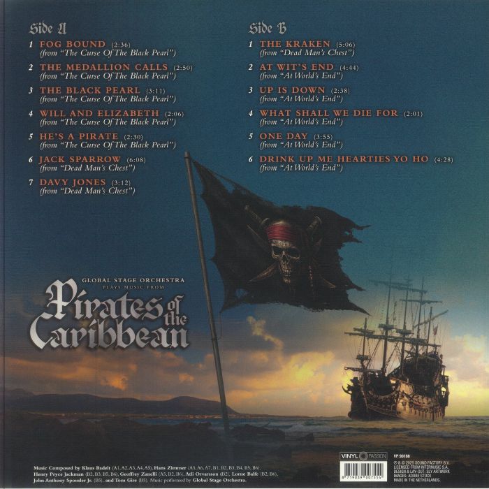Global Stage Orchestra Plays Music from the Pirates of the Caribbean (Soundtrack) (Translucent Red Vinyl) - Hans Zimmer / Global Stage Orchestra