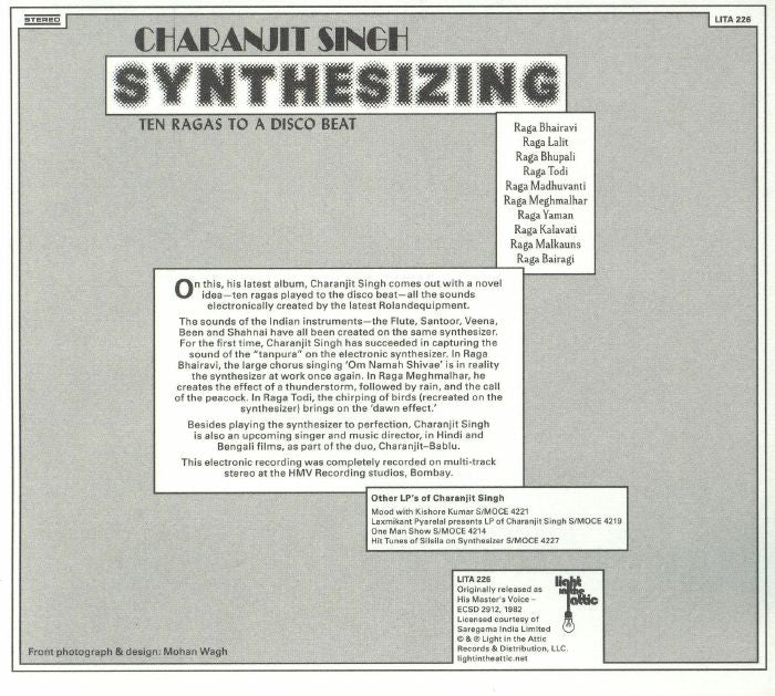 Synthesizing: Ten Ragas to a Disco Beat - Charanjit Singh (CD)