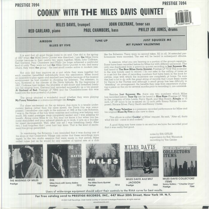 Cookin' with the Miles Davis Quintet (Reissue) - The Miles Davis Quintet