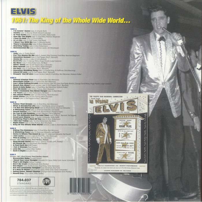 1961: King of Whole Wild World (Record Store Day Rsd 2026) - Elvis Presley