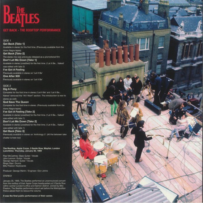 Get Back: the Rooftop Performance (Remastered) (Renkli Plak) - The Beatles