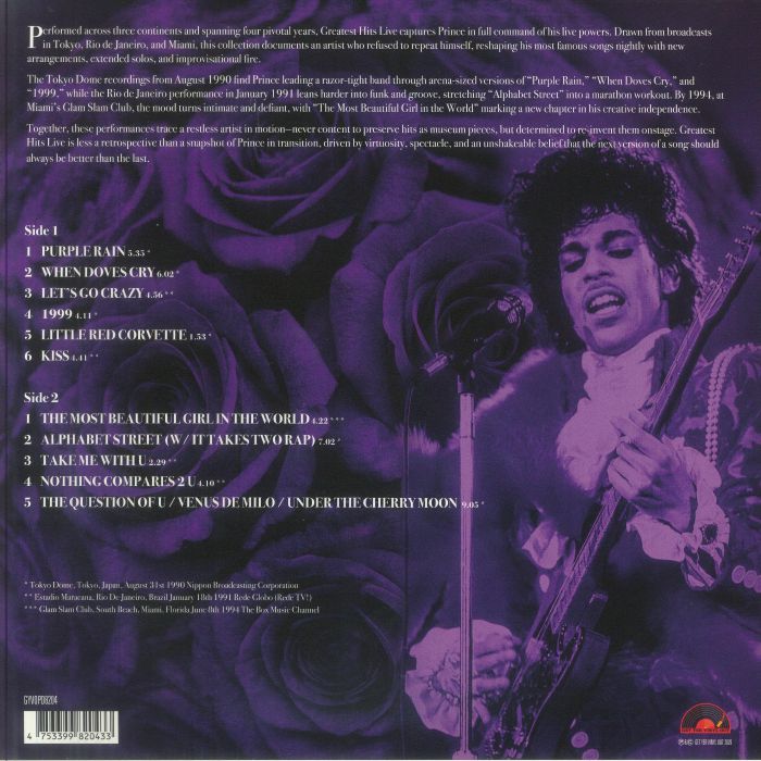 Greatest Hits Live (Picture Disc) - Prince