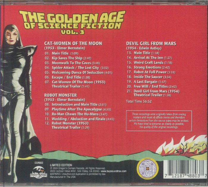 The Golden Age of Science Fiction Vol 3 - Elmer Bernstein / Edwin Astley (CD)