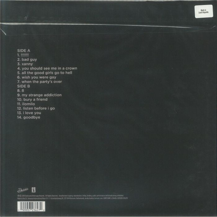 When We All Fall Asleep Where Do We Go? (Baby Blue Vinyl) - Billie Eilish