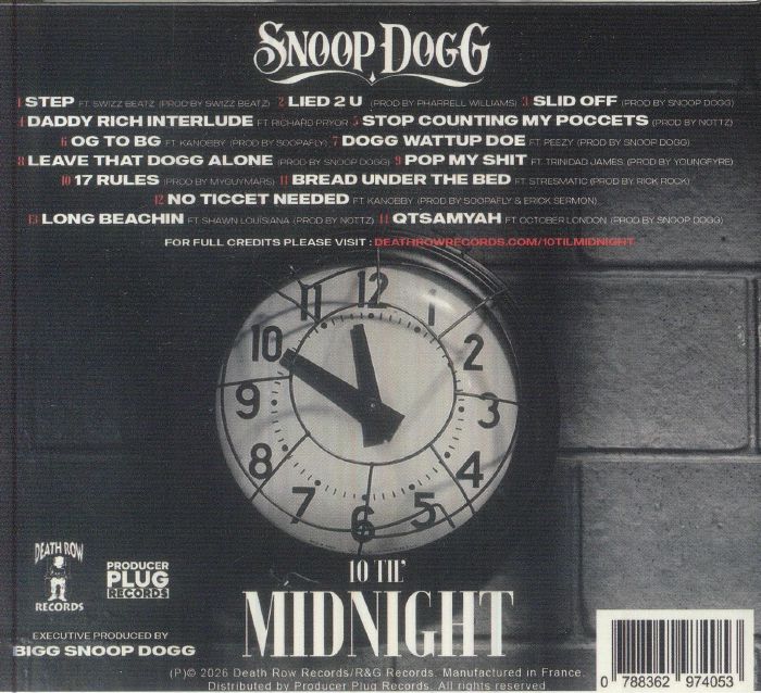 10 Til' Midnight - Snoop Dogg (CD)