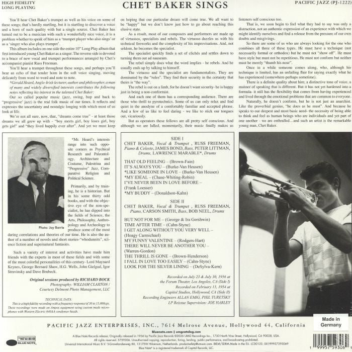 Chet Baker Sings (Blue Note Essentials Vinyl Series) - Chet Baker