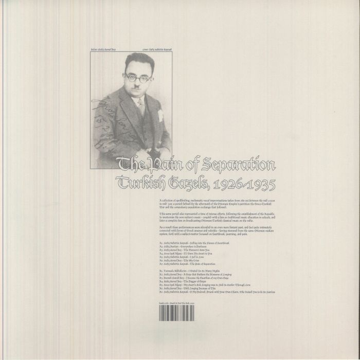 The Pain of Separation: Turkish Gazels 1926-1935 - Various
