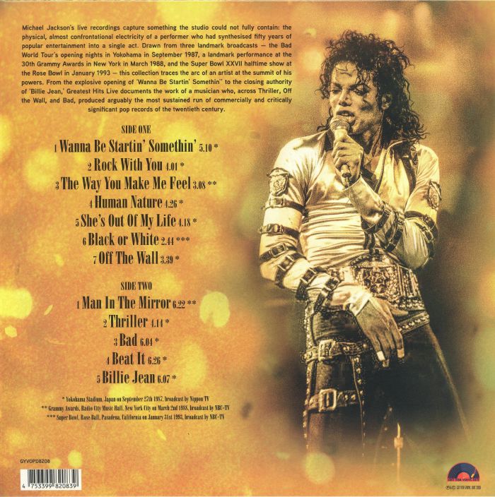 Greatest Hits Live (Remastered) (Picture Disc) - Michael Jackson