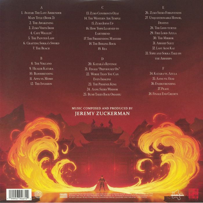 Avatar:the Last Airbender: Book 3: Fire (Soundtrack) (3xLP) (Red Vinyl) - Jeremy Zuckerman