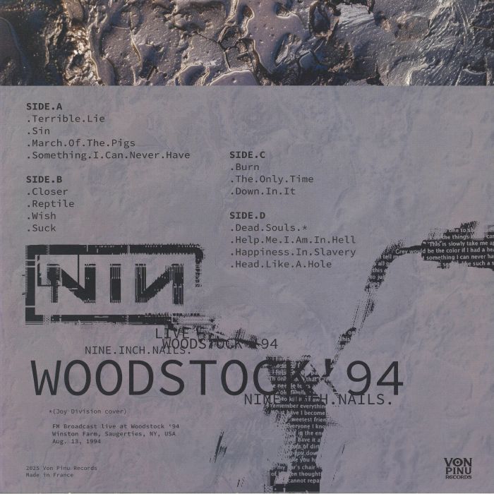 Live at Woodstock '94 (Marbled Vinyl) - Nine Inch Nails