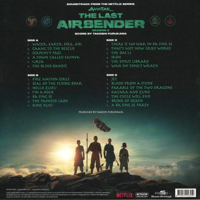 Avatar: the Last Airbender Season 2 (Soundtrack) (Renkli Plak) (Booklet Hediyeli) - Takeshi Furukawa