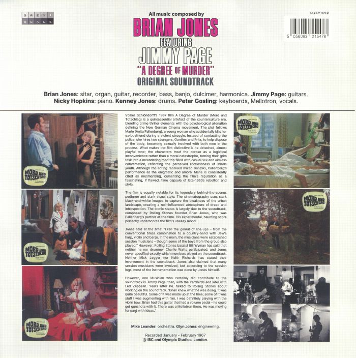 A Degree of Murder (Soundtrack) (White Vinyl) - Brian Jones / Jimmy Page
