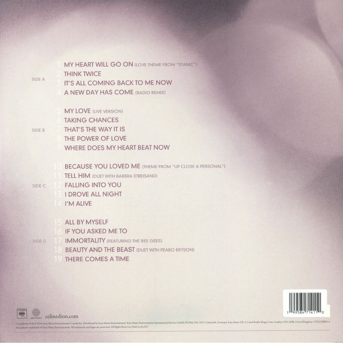 My Love: Essential Collection (Paris Edition) (Clear Pearly White Vinyl) - Celine Dion