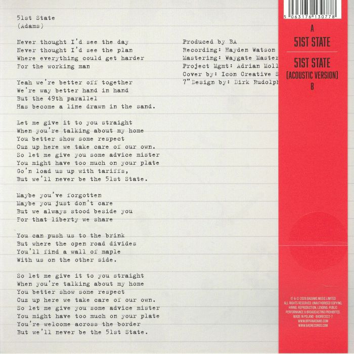 51st State - Bryan Adams