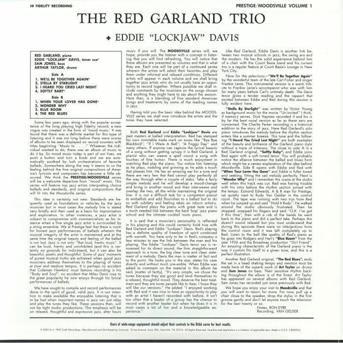 Moodsville Volume 1 - The Red Garland Trio / Eddie Lockjaw Davis
