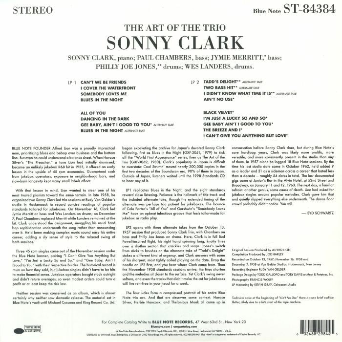 The Art of the Trio (Tone Poet Series) (Booklet Hediyeli) - Sonny Clark
