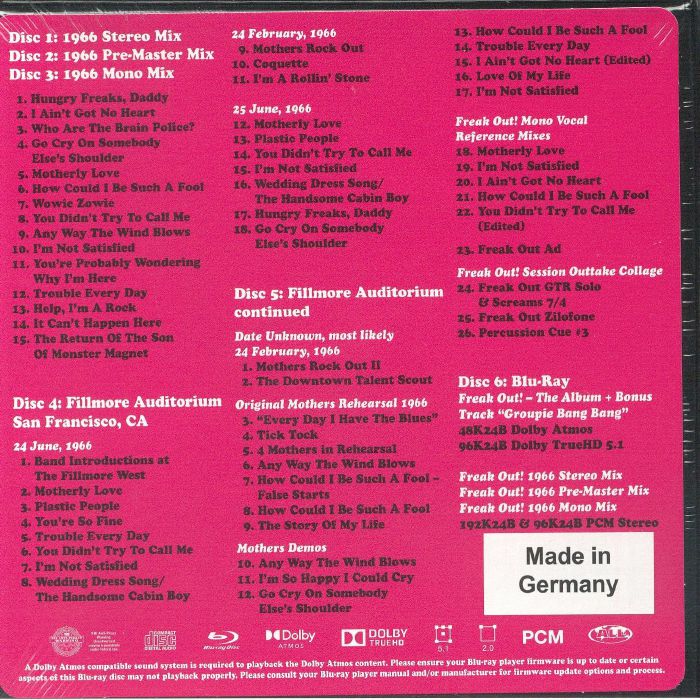 Freak Out!: 60th Anniversary (Box Set) - Frank Zappa / the Mothers of Invention (5xCD)