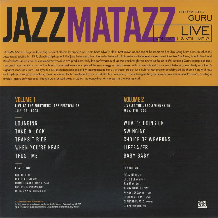 Jazzmatazz Live Volume 1 & 2 (Renkli Plak) - Guru