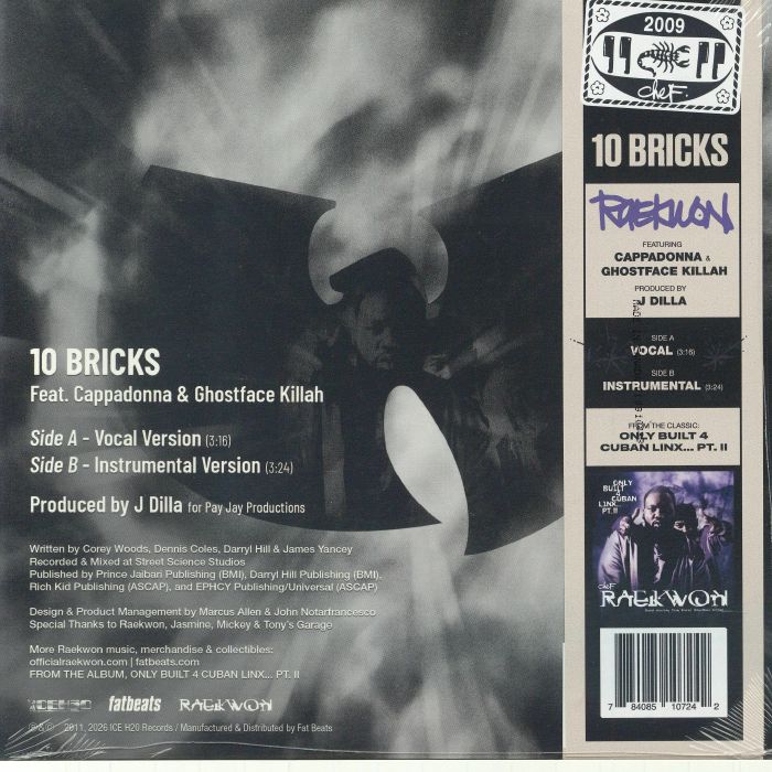 10 Bricks ('Coke Bottle' Vinyl) - Raekwon feat Ghostface Killah / Cappadonna